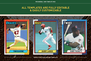 1990's Pro Baseball Card Templates