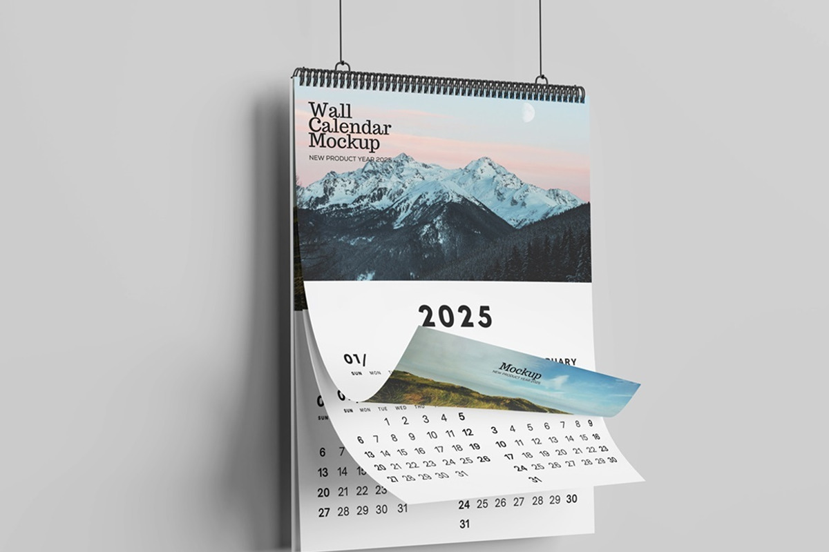 Wall Calendar Mockup, a Product Mockup by Tokobeta (Photo 3 of 9)