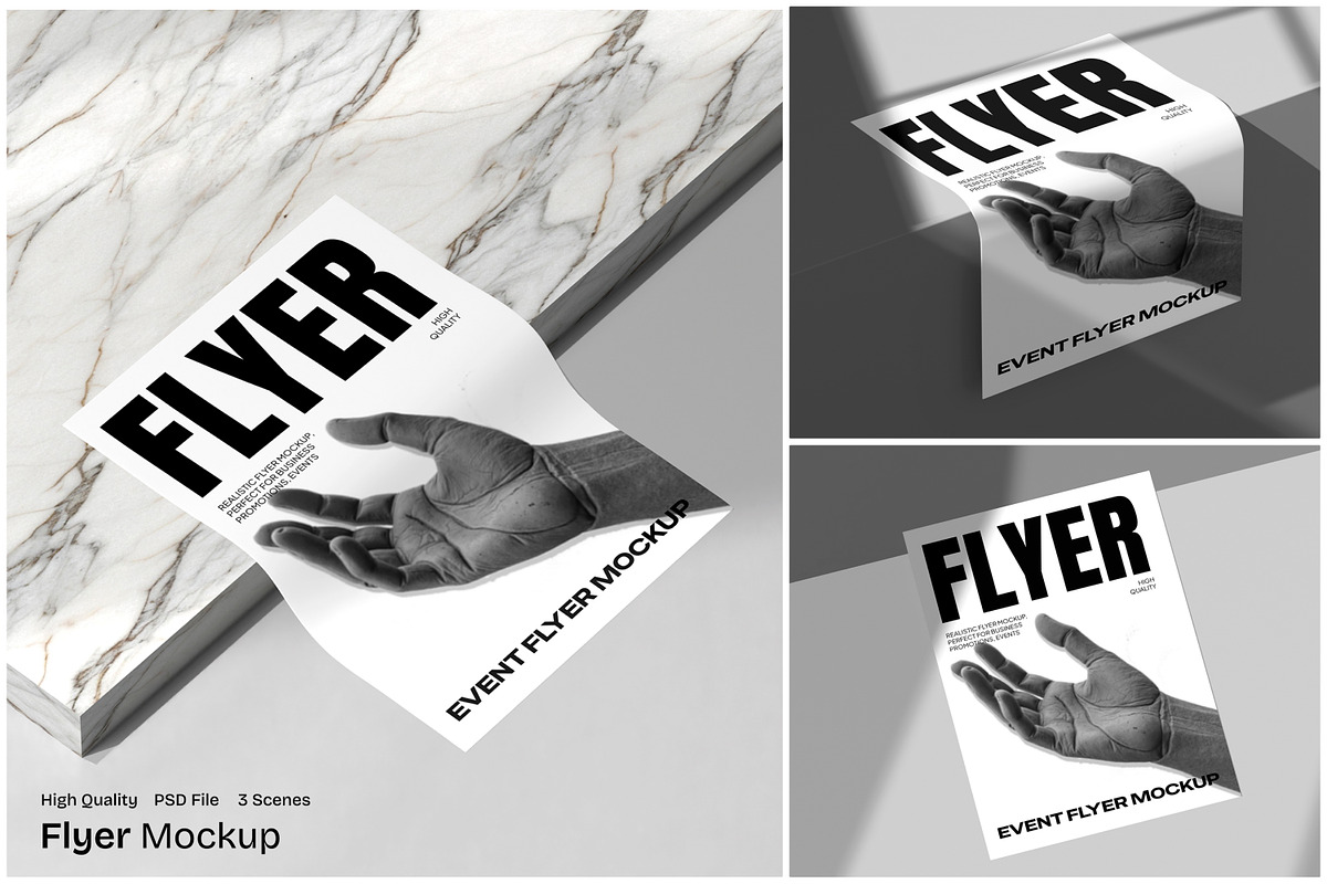 Flyer Mockup, an Advertising Mockup by Unerispace (Photo 1 of 5)