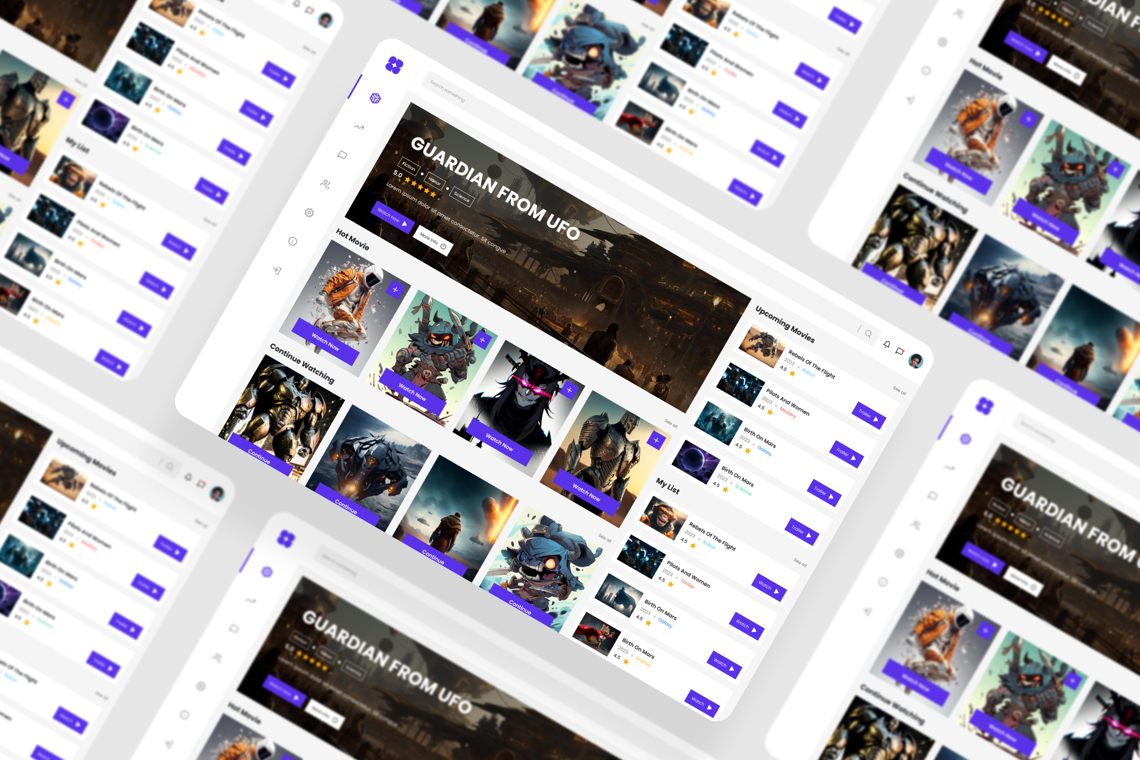Movie Dashboard UI Kit, an UI Kit Template by iDoodle Studio