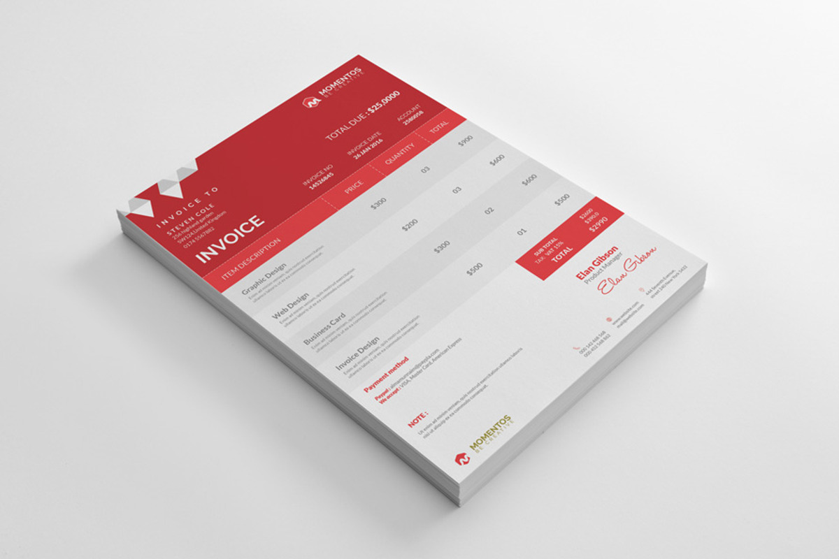 Invoice 2, a Stationery Template by Momentostudio (Photo 4 of 4)