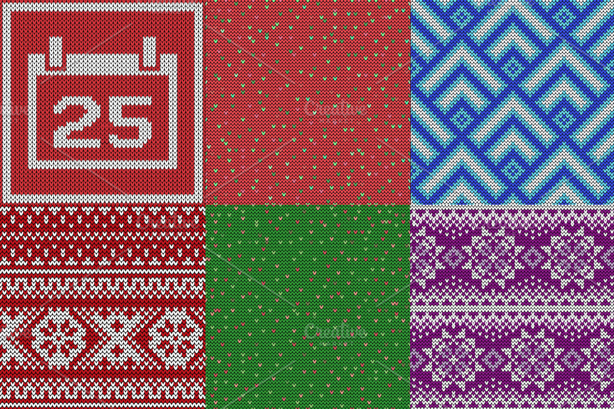 Christmas Knitted Backgrounds, a Pattern Graphic by Sunny Design (Photo 5 of 5)