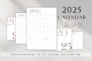 2025 Printable Calendar Template, a Stationery Template by BRANDcontent (Thumbnail 1 of 7)