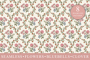Seamless Set Flowers Clover Pattern, a Pattern Graphic by Vintage (Thumbnail 1 of 13)