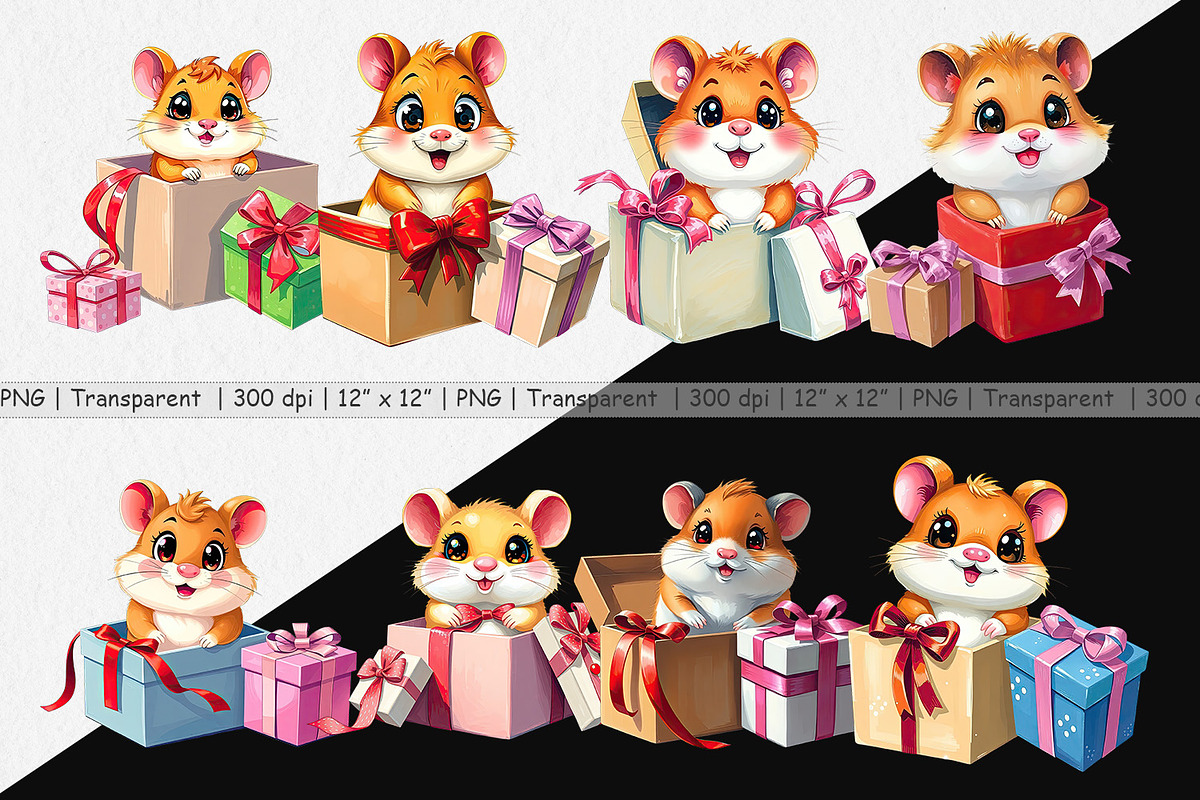 Hamster Clipart Gift, a Graphic by Artnoy (Photo 2 of 5)