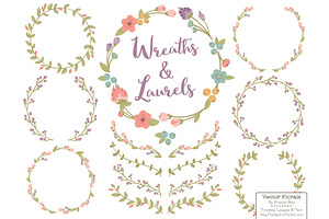 Vintage Vector Flower Wreaths, an Illustration by Amanda Ilkov