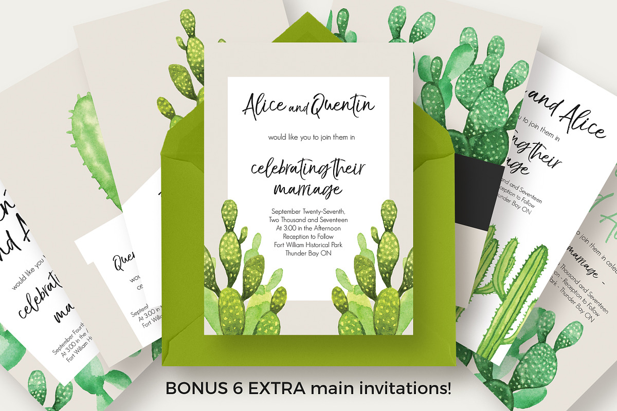 Cactus Wedding Suite, an Invitation Template by Knotted Design (Photo 2 of 7)