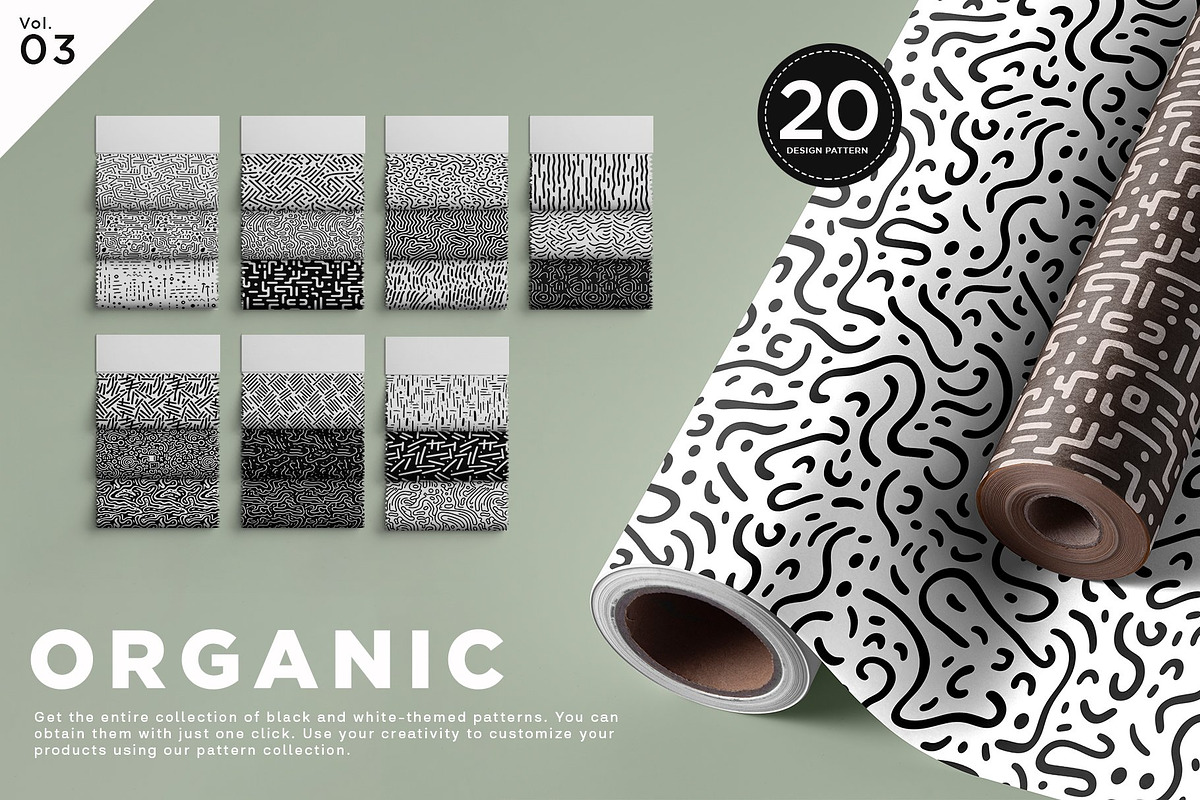 Chic Monochrome Pattern Sets, a Pattern Graphic by Vibrand Studio (Photo 1 of 12)