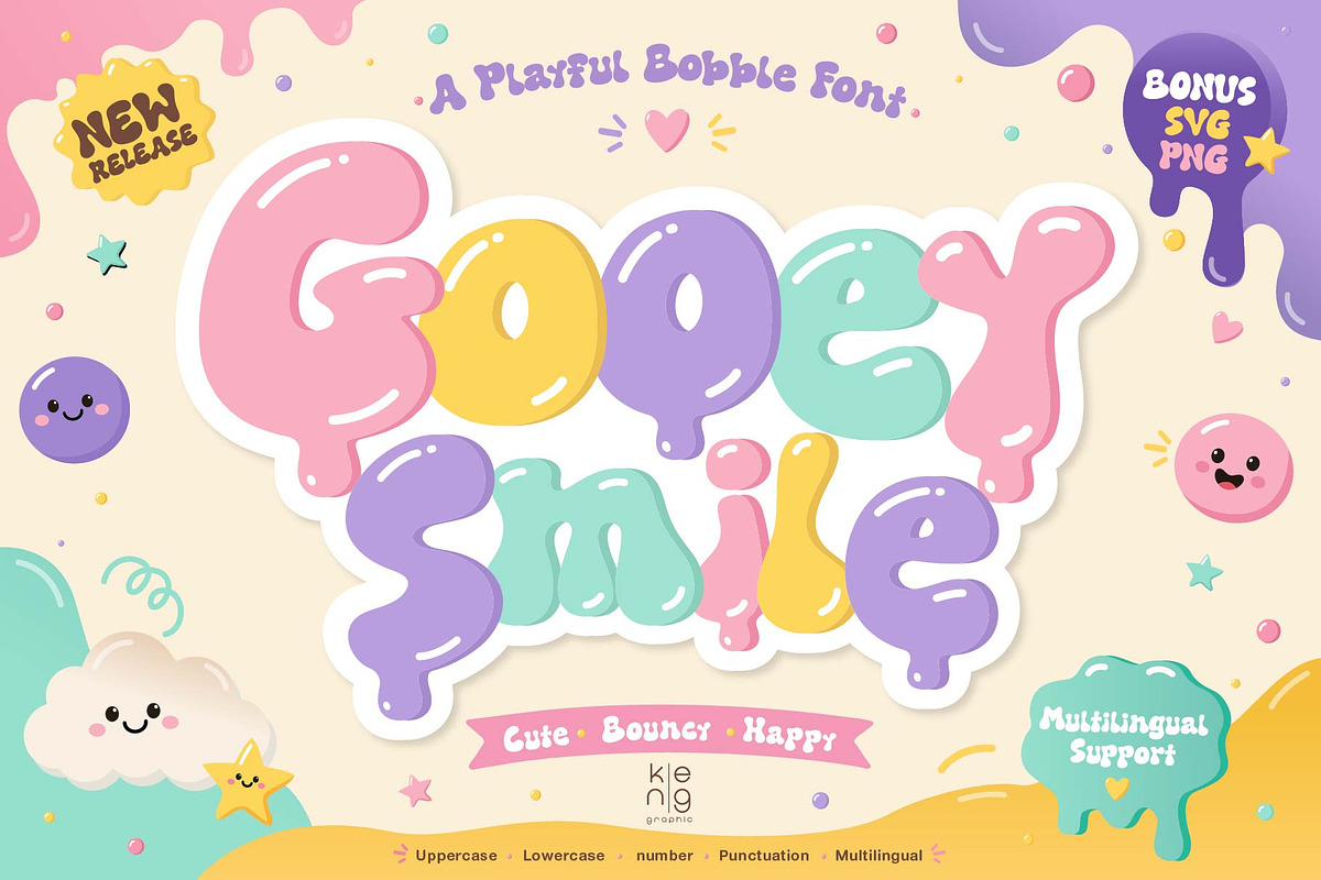 Gooey Smile Font, a Handwritten Font by KengGraphic (Photo 1 of 13)