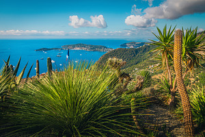 View with azure blue sea from Eze, a Nature Photo by Alpine Dreams