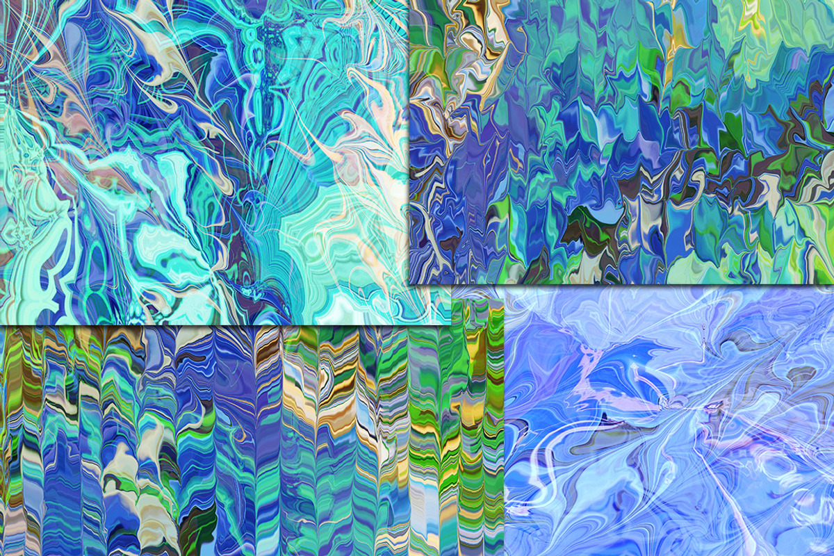 MARBLED PAPER BACKGROUNDS blue preview 2