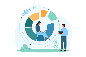 Pie chart analytics t iny data, a Finance Illustration by Flashvector