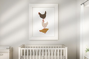 Cute Chickens & Florals Nursery Art, an Animal Illustration by Jenteva Art (Thumbnail 4 of 16)