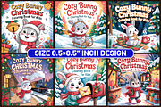 70 Cozy Bunny Christmas Coloring, a Seasonal Illustration by Design Station (Thumbnail 4 of 5)