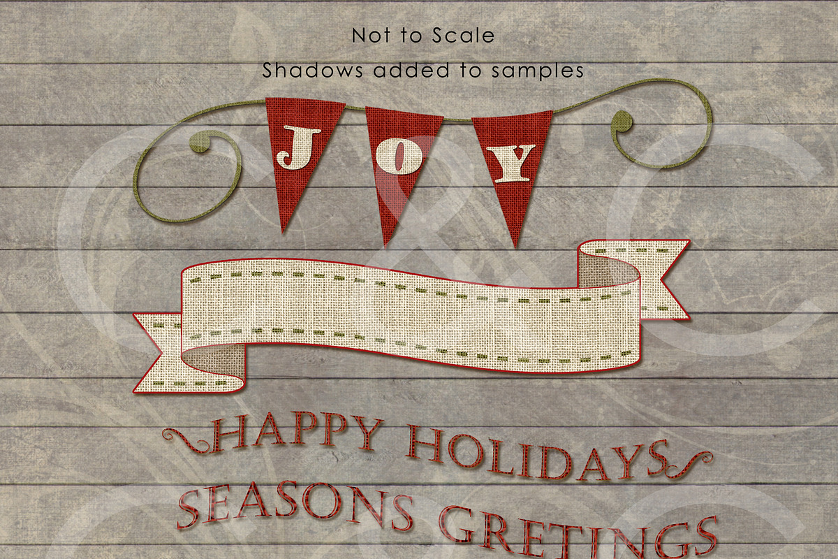 20 Burlap Holiday Tags- Word Art preview 4