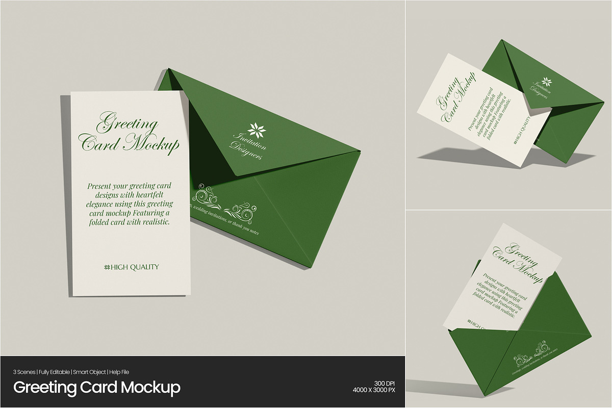 Greeting Card Mockup, a Merchandise Mockup by Permadi Creative (Photo 1 of 5)