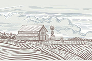 Rural landscape with Farm, an Illustration by Countryside life (Thumbnail 8 of 9)