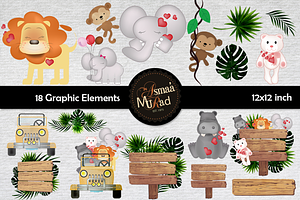 Jungle Safari Animals Clipart
