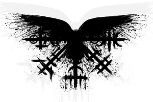 Norse Viking Raven Grunge Symbol