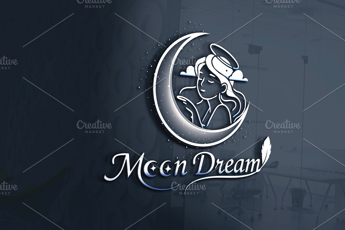 Moon Dream - Elegant Feminine Logo preview 2