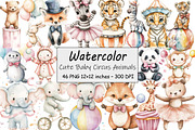 Cute Baby Circus Animals, an Illustration by Design Market (Thumbnail 1 of 3)