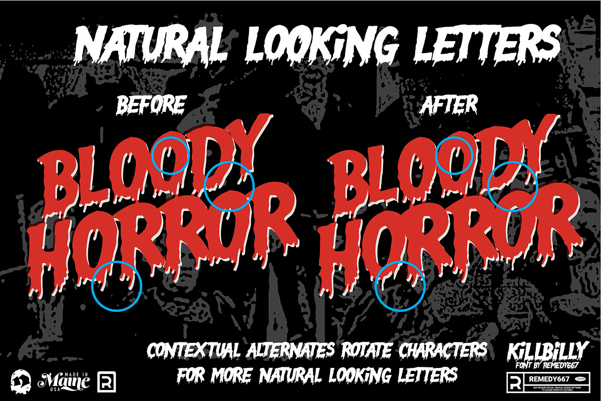 Killbilly - Rotating Horror Font, a Handwritten Font by Remedy667 (Photo 4 of 7)
