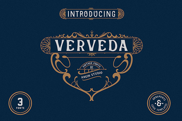 Verveda (3 Fonts With Extras)