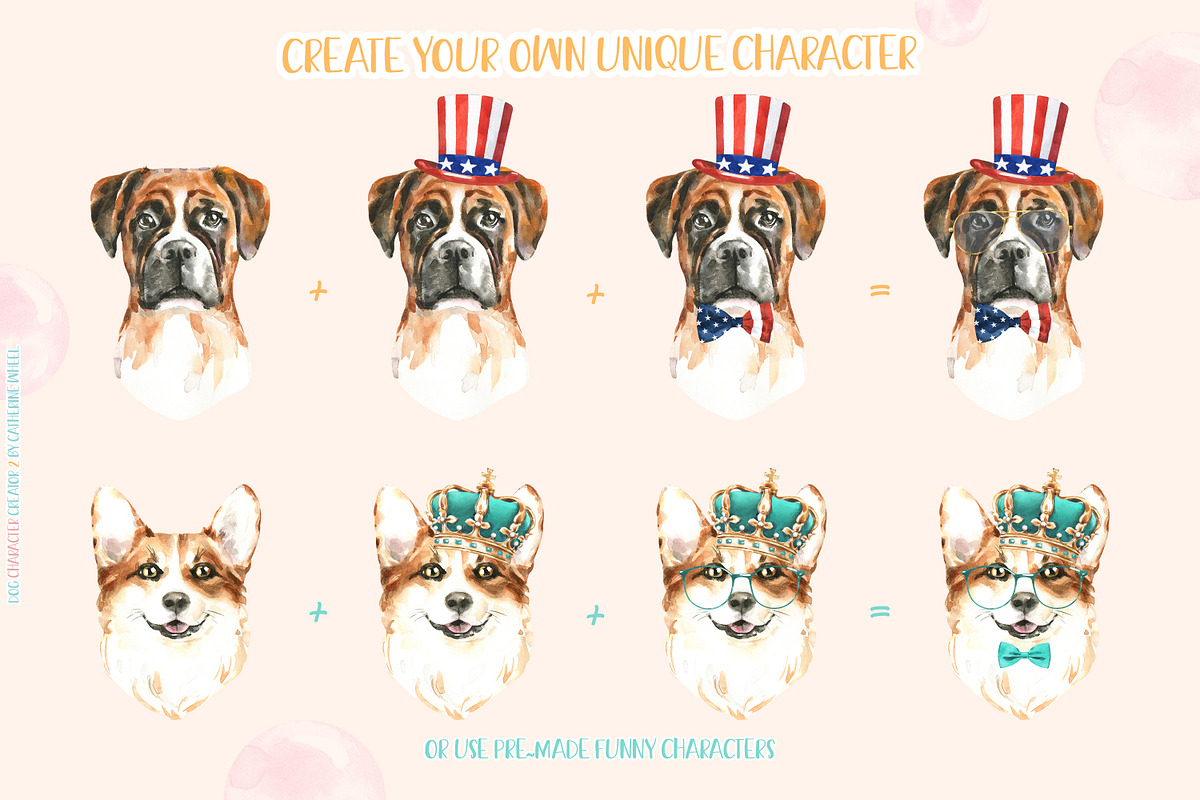 SALE Dog Character Creator Animal, an Animal Illustration by Catherine Wheel (Photo 4 of 14)