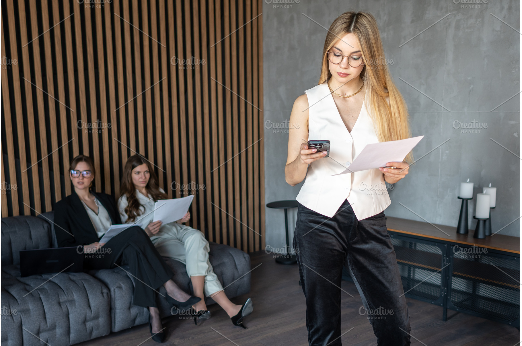 Businesswomen reviewing documents, a Business Photo by undrey