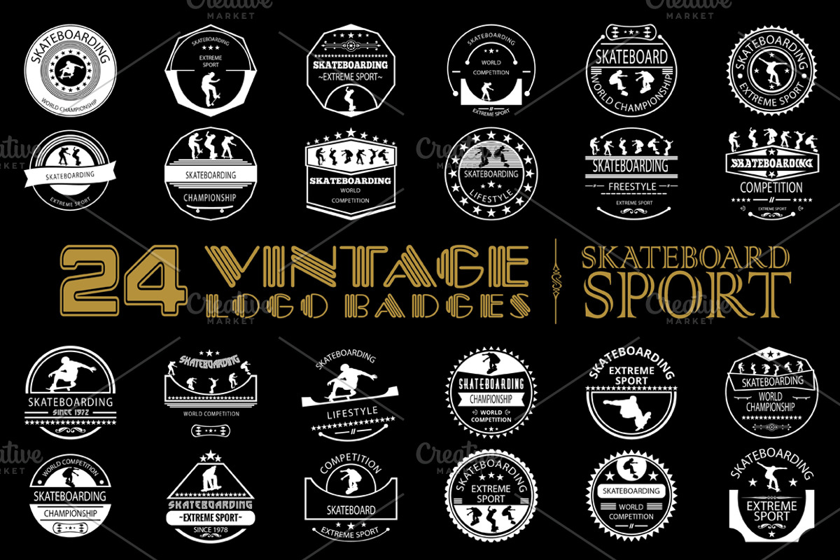 24 VB SKATEBOARD SPORT VOL1, a Branding & Logo Template by on3stepThemes
