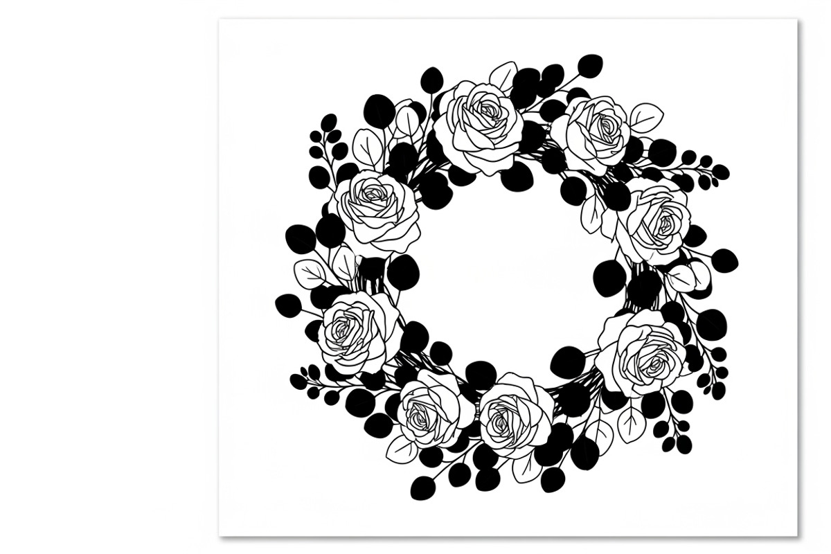 Elegant floral wreath silhouette, an Illustration by Amazin_art (Photo 17 of 41)