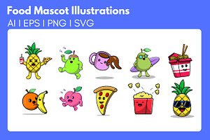 Food Mascot Cartoon Vector, a Food Illustration by Artstorystudio