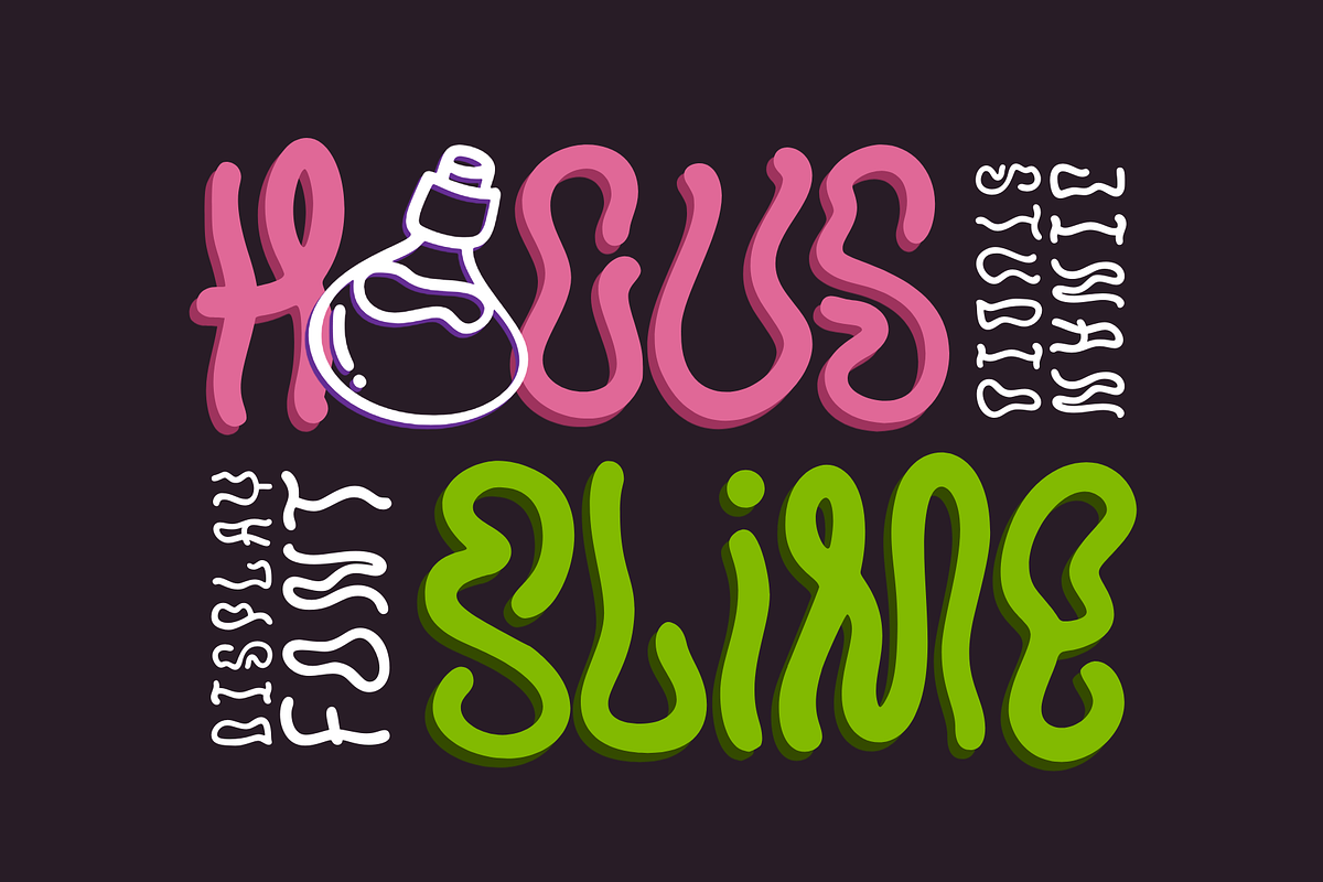 Hocus Slime - Halloween Display Font, a Handwritten Font by Ainun Jinan (Photo 1 of 8)