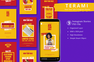 New Year Sale Instagram Story Canva, a Social Media Template by Attype