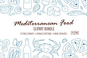 Mediterranean Food Clipart Bundle, a Food Illustration by vik.stock (Thumbnail 1 of 6)