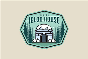 igloo house with snow emblem logo, a Branding & Logo Template by zyxroun shop