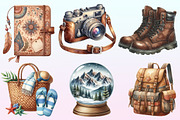 Watercolor Travel Clipart, a Graphic by CitraGraphics (Thumbnail 3 of 4)