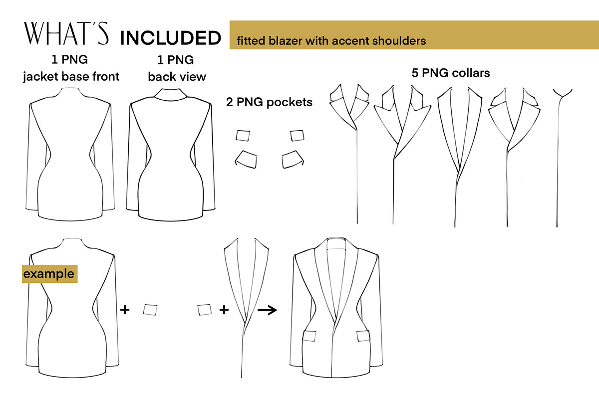 Blazer Constructor - Mix & Match set, an Object Graphic by designs.svkl (Photo 6 of 11)