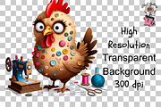 Funny Chicken Seamstress PNG Bundle, a Graphic by Clipart Bloom (Thumbnail 11 of 16)