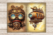 Steampunk Junk Journal Pages, a Transportation Illustration by GlamArtZhanna (Thumbnail 2 of 9)