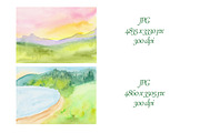 Colorful watercolor landscapes, a Background Graphic by SweetRenieDesigns (Thumbnail 2 of 4)