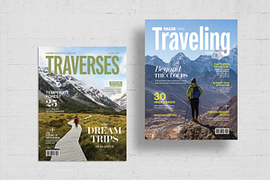 Travel Magazine Cover Templates Set