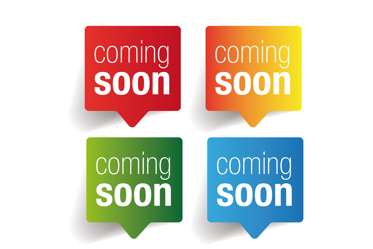 Coming soon label speech bubble, an Icon by Lin´s
