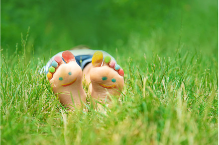 Children's feet with a pattern of, a Nature Photo by yanadjana