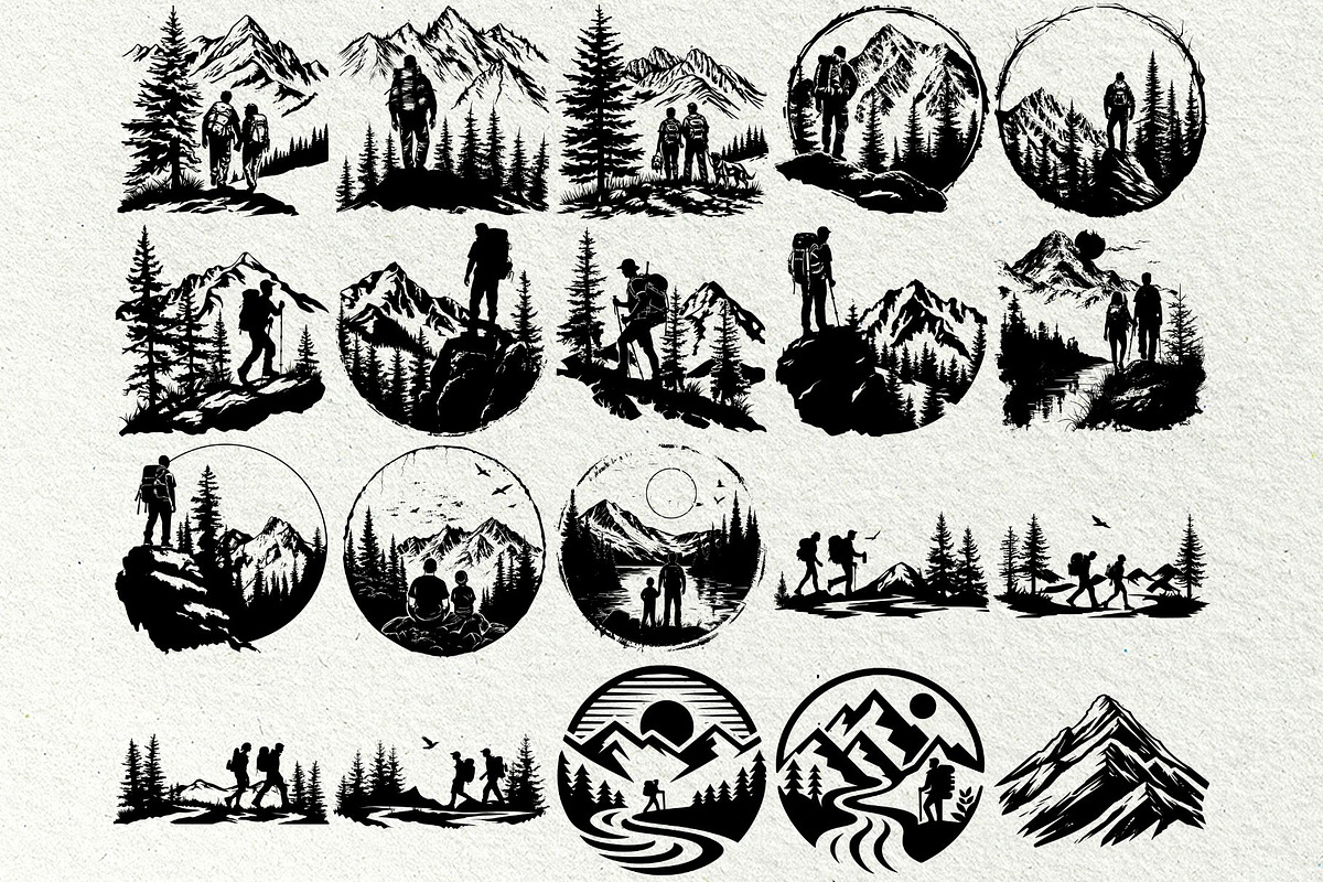 Hiking Svg Bundle, a Person Illustration by DENIDigitalArtSudio (Photo 7 of 9)