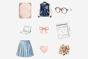 Back to School Aesthetic Clipart, a Seasonal Illustration by Tanya Kart (Thumbnail 9 of 15)