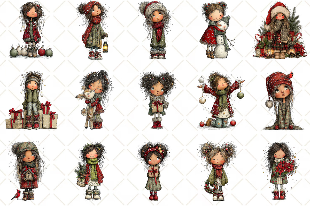Whimsical Christmas Girl Winter, a Seasonal Illustration by Black Bird Studio (Photo 3 of 7)