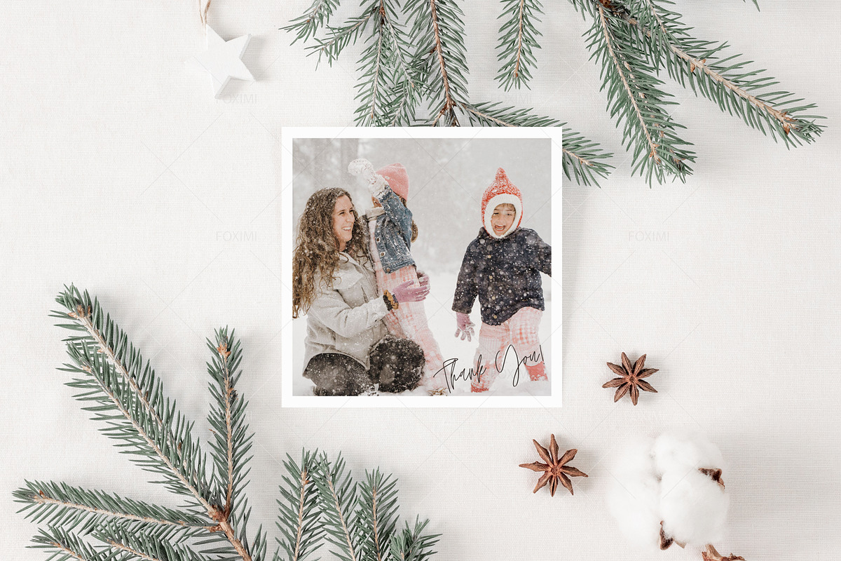 Christmas Square Card Mockup, P05, a Product Mockup by FOXIMIDesign (Photo 3 of 6)