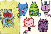 Doodle Cats, an Animal Illustration by Virinaflora (Thumbnail 2 of 8)