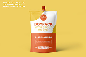 Doypack Pouch With Spout Mockup